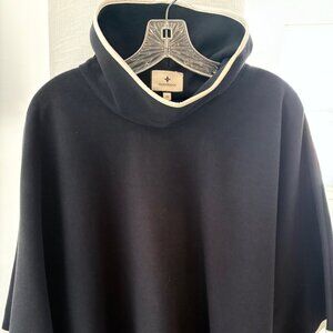 Tuckernuck Navy Leather Trim Funnel Neck Piper Poncho
